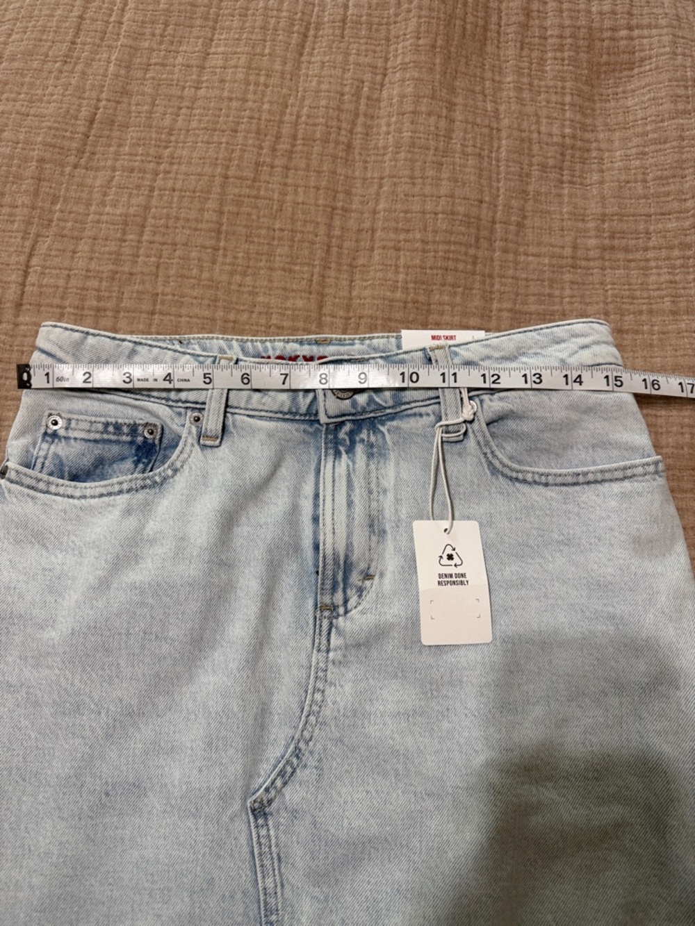 Lucky Brand Light Blue Denim Midi Skirt - Picture 3 of 5